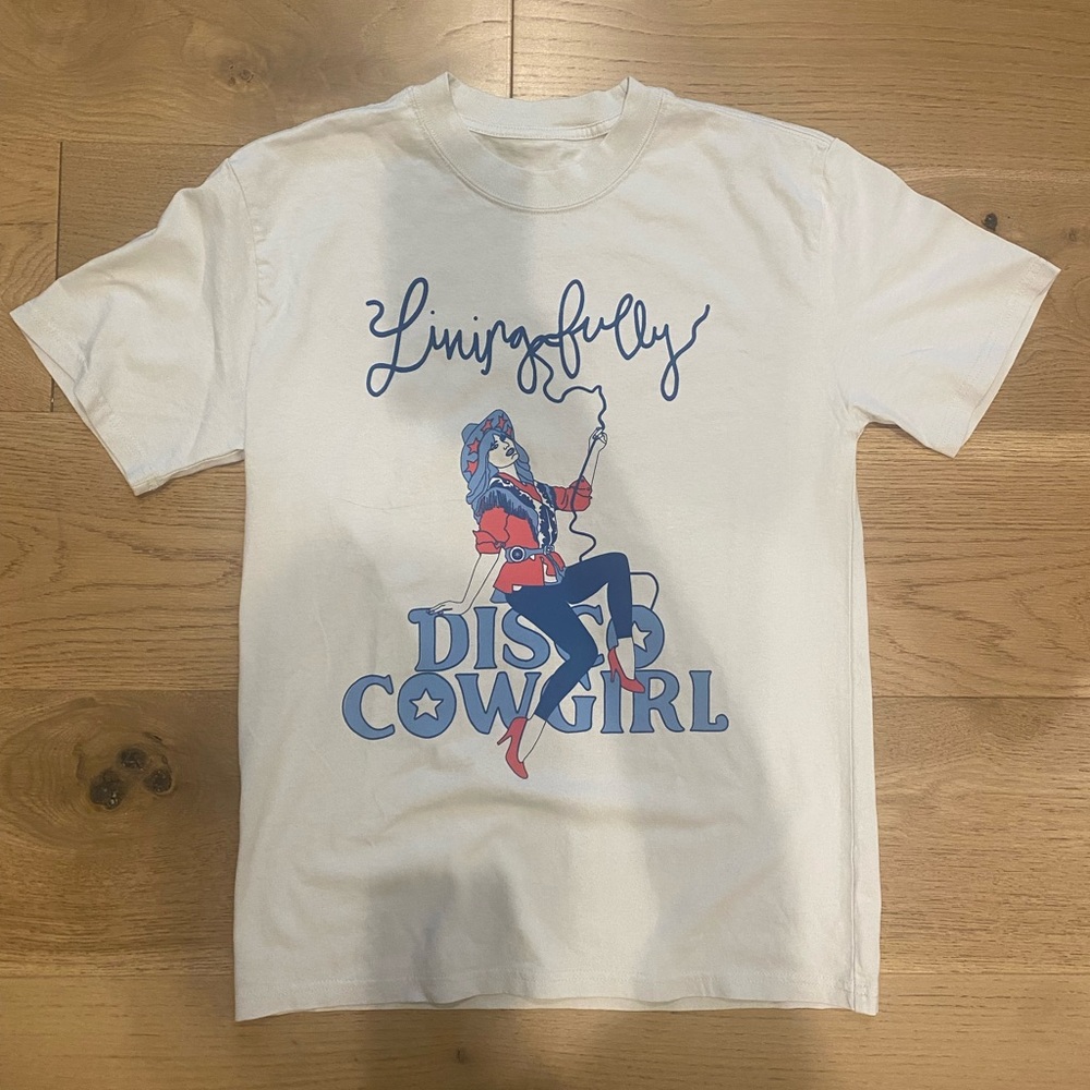 Mallory Ervin Living Fully Disco Cowgirl tee
